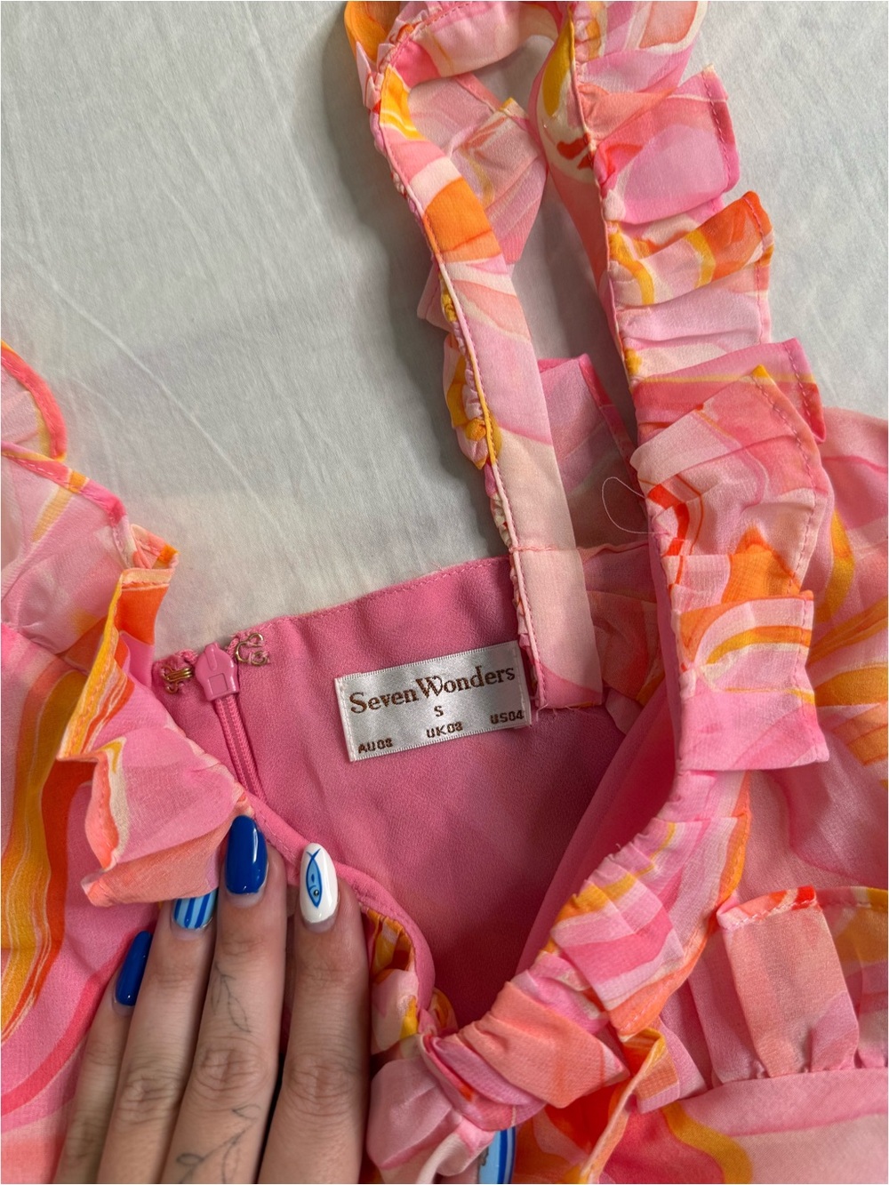 Pink Swirl Ruffle Dress - Picture 4 of 4